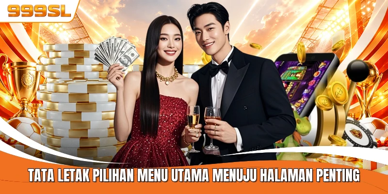 Tata letak pilihan menu utama menuju halaman penting